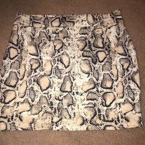 Snake skin mini skirt